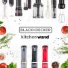 imageBLACKDECKER Kitchen Wand Cordless Immersion Blender 3 in 1 Multi Tool Set Hand Blender with Charging Dock Whisk and Chopper Red BCKM1013K06Black