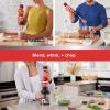 imageBLACKDECKER Kitchen Wand Cordless Immersion Blender 3 in 1 Multi Tool Set Hand Blender with Charging Dock Whisk and Chopper Red BCKM1013K06Red