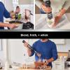 imageBLACKDECKER Kitchen Wand Cordless Immersion Blender 3 in 1 Multi Tool Set Hand Blender with Charging Dock Whisk and Milk Frother Red BCKM1013KS06Black