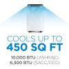 imageBLACKDECKER Portable Air Conditioner 10000 BTU 6300 BTU SACC for Rooms up to 450 Sq Ft Portable AC with Follow Me Remote Control and Window Kit BPACT10WT White10 000 BTU