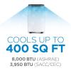 imageBLACKDECKER Portable Air Conditioner 10000 BTU 6300 BTU SACC for Rooms up to 450 Sq Ft Portable AC with Follow Me Remote Control and Window Kit BPACT10WT White9 000 BTU