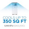 imageBLACKDECKER Portable Air Conditioner 10000 BTU 6300 BTU SACC for Rooms up to 450 Sq Ft Portable AC with Follow Me Remote Control and Window Kit BPACT10WT White8 500 BTU