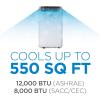 imageBLACKDECKER Portable Air Conditioner 10000 BTU 6300 BTU SACC for Rooms up to 450 Sq Ft Portable AC with Follow Me Remote Control and Window Kit BPACT10WT White12 000 BTU