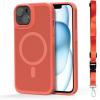 imageBLACKDECKER for iPhone 14 Cases Compatible with MagSafe Shockproof MilitaryGrade Protection Magnetic Phone Case for iPhone 14 Blue Changeable Buttons LanyardCoral Rose