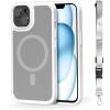 imageBLACKDECKER for iPhone 14 Cases Compatible with MagSafe Shockproof MilitaryGrade Protection Magnetic Phone Case for iPhone 14 Blue Changeable Buttons LanyardWhite
