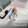 imageBLACKDECKER for iPhone 15 Case Compatible with MagSafe Shockproof MilitaryGrade Protection Magnetic Phone Case for iPhone 15 Pro Max Blue Changeable Buttons ampamp LanyardWhite