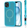 imageBLACKDECKER for iPhone 15 Case Compatible with MagSafe Shockproof MilitaryGrade Protection Magnetic Phone Case for iPhone 15 Pro Max Blue Changeable Buttons ampamp LanyardLoch Ness