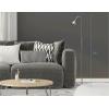 imagePureOptics LED Minimalist Floor Lamp 58quot Height with Weighted Base Adjustable Gooseneck Flicker Free EcoFriendly Foot Switch GrayFloor Lamp