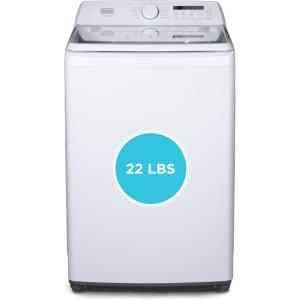 imageBLACKDECKER 09 Cu Ft Portable Washer 66 lb Capacity Washing Machine for Homes ampamp Apartments 5 Wash Cycles Quick Connect Sink Adapter and Drain Hose Included Transparent Lid BPWM09W White41 Cu Ft