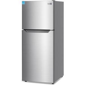imageBLACKDECKER 121 Cu Ft Top Mount Refrigerator with Freezer 2 Door Refrigerator with Top Freezer and Adjustable Temperature Control ENERGY STAR BR1210HS Stainless Steel LookStainless Steel Look