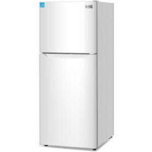 imageBLACKDECKER 121 Cu Ft Top Mount Refrigerator with Freezer 2 Door Refrigerator with Top Freezer and Adjustable Temperature Control ENERGY STAR BR1210HS Stainless Steel LookWhite