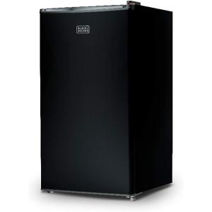 imageBLACKDECKER 121 Cu Ft Top Mount Refrigerator with Freezer 2 Door Refrigerator with Top Freezer and Adjustable Temperature Control ENERGY STAR BR1210HS Stainless Steel LookBlack