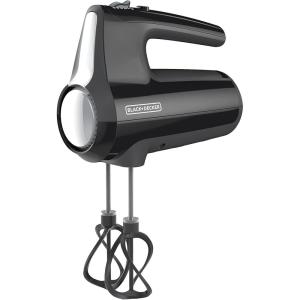 imageBLACKDECKER 5 Speed Electric Hand Held Mixer HELIX beaters Whisk and Dough Hook Attachments Turbo Boost SnapOn Storage CaseBlack