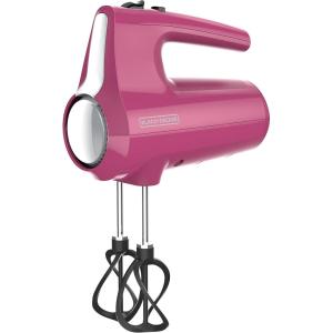 imageBLACKDECKER 5 Speed Electric Hand Held Mixer HELIX beaters Whisk and Dough Hook Attachments Turbo Boost SnapOn Storage CaseWineberry
