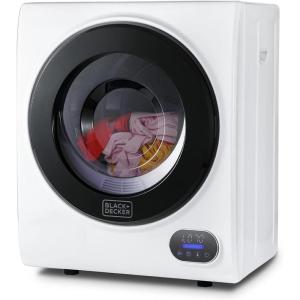 imageBLACKDECKER 80 Cu Ft Electric Front Load Dryer with Steam Clothes Dryer with LED Display 12 Cycle Selections ENERGY STAR 240V Machine Requires Professional Installation BFLD80ME White15 Cu Ft