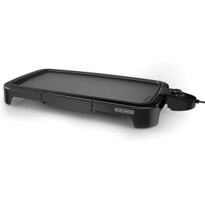 imageBLACKDECKER 8Serving Electric Griddle GD2051B NonStick Cooking Surface Warming Tray Removable Drip Tray Family SizedGriddle