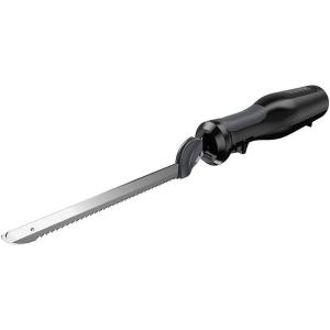 imageBLACKDECKER 9 inch Electric Carving Knife Comfort Grip Handle ampamp Safety Lock Button Stainless Steel Blades and Dishwasher Safe Parts Corded WhiteBlack