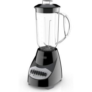 imageBLACKDECKER Countertop Blender with 6Cup Glass Jar 10Speed Settings Black BL2010BGPlastic