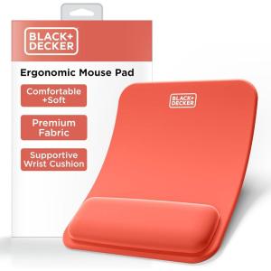 imageBLACKDECKER Ergonomic Mouse Pad Wrist Support  Comfortable Mouse Pad Wrist Rest  Wrist Relief Gel Mousepad  NonSlip Base Aesthetic Mousepad for Gaming Home Office  Perfect for Computer LaptopCoral Rose
