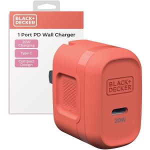 imageBLACKDECKER GaN PD Wall Charger 1Port 20W Type C Wall Plug Compact Power Block USB C TypeC Fast Charging for iPhone 1615 USBC Charging Block Perfect for Home Office TravelCoral Rose
