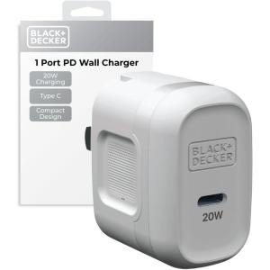 imageBLACKDECKER GaN PD Wall Charger 1Port 20W Type C Wall Plug Compact Power Block USB C TypeC Fast Charging for iPhone 1615 USBC Charging Block Perfect for Home Office TravelWhite