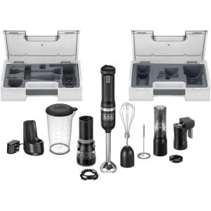 imageBLACKDECKER Kitchen Wand Cordless Immersion Blender 6 in 1 Multi Tool Set Hand Blender with Charging Dock Red BCKM1016KS06Black