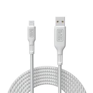 imageBLACKDECKER Lightning to USB Cable  Fast Compatible iPhone Lightning Cable  Durable Braided iPhone Charger Cord  for Travel and Daily Use  Multiple Color  Length Options  6ftWhite