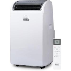 imageBLACKDECKER Portable Air Conditioner 10000 BTU 6300 BTU SACC for Rooms up to 450 Sq Ft Portable AC with Follow Me Remote Control and Window Kit BPACT10WT White14 000 BTU  HEAT