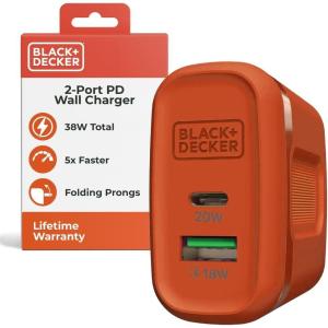 imageBLACKDECKER QuickCharge PD Wall Charger 2Port 38W  USB ampamp Type C Wall Plug  Compact Power Block USB C  Fast Charger Adapter Power Delivery ampamp Qualcomm QC 30  Perfect for Home Office TravelCoral Rose