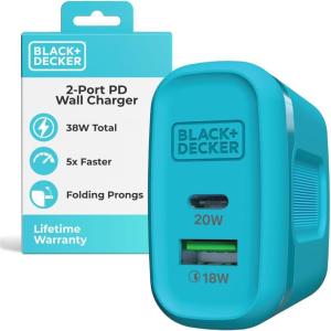 imageBLACKDECKER QuickCharge PD Wall Charger 2Port 38W  USB ampamp Type C Wall Plug  Compact Power Block USB C  Fast Charger Adapter Power Delivery ampamp Qualcomm QC 30  Perfect for Home Office TravelLoch Ness