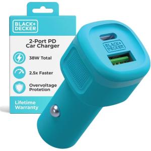 imageBLACKDECKER USB C Car Charger Compact 38W 2Port LED Indicator Type C Charger with Power DeliveryQuick Charge Compatible with iPhone 16 15 14 13 12 Series Pixel 3 2 XL iPad Pro MoreLoch Ness