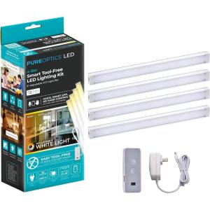 imageBLACKDECKER Works with Alexa Smart Under Cabinet Lighting Kit Adjustable LEDs 3 9quot Bars White9 4Bar