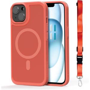 imageBLACKDECKER for iPhone 15 Case Compatible with MagSafe Shockproof MilitaryGrade Protection Magnetic Phone Case for iPhone 15 Pro Max Blue Changeable Buttons ampamp LanyardCoral Rose