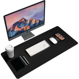 imageBlackDecker Faux Leather Desk Mat for Keyboard and Mouse  Protective Desk Decor  Gaming Work from Home Office AccessoryBlack