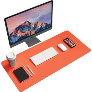 imageBlackDecker Faux Leather Desk Mat for Keyboard and Mouse  Protective Desk Decor  Gaming Work from Home Office AccessoryCoral Rose