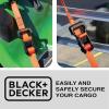 imageBLACKDECKER BDX1007 BlackOrange 1quot x 10 Ratchet Tie Down Straps with Ergonomic Handles 2500 lb Break Strength for Securing Cargo 4 Pack1 x 10 Heavy Duty