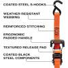 imageBLACKDECKER BDX1007 BlackOrange 1quot x 10 Ratchet Tie Down Straps with Ergonomic Handles 2500 lb Break Strength for Securing Cargo 4 Pack1 x 10 Heavy Duty