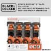 imageBLACKDECKER BDX1007 BlackOrange 1quot x 10 Ratchet Tie Down Straps with Ergonomic Handles 2500 lb Break Strength for Securing Cargo 4 Pack1 x 10 Heavy Duty