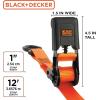 imageBLACKDECKER BDX1007 BlackOrange 1quot x 10 Ratchet Tie Down Straps with Ergonomic Handles 2500 lb Break Strength for Securing Cargo 4 Pack1 x 12 Mid Duty