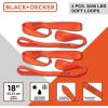 imageBLACKDECKER BDX1007 BlackOrange 1quot x 10 Ratchet Tie Down Straps with Ergonomic Handles 2500 lb Break Strength for Securing Cargo 4 Pack8Piece Kit