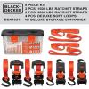 imageBLACKDECKER BDX1007 BlackOrange 1quot x 10 Ratchet Tie Down Straps with Ergonomic Handles 2500 lb Break Strength for Securing Cargo 4 Pack8Piece Kit