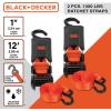 imageBLACKDECKER BDX1007 BlackOrange 1quot x 10 Ratchet Tie Down Straps with Ergonomic Handles 2500 lb Break Strength for Securing Cargo 4 Pack8Piece Kit