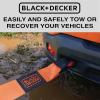 imageBLACKDECKER BDX1009 BlackOrange 14 Tow Rope with Easy Grip Handles and Steel Forged GClip Hooks 4500 lb Break StrengthRecovery Strap Heavy Duty