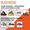 imageBLACKDECKER BDX1009 BlackOrange 14 Tow Rope with Easy Grip Handles and Steel Forged GClip Hooks 4500 lb Break StrengthRecovery Strap Heavy Duty
