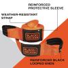 imageBLACKDECKER BDX1009 BlackOrange 14 Tow Rope with Easy Grip Handles and Steel Forged GClip Hooks 4500 lb Break StrengthRecovery Strap Heavy Duty