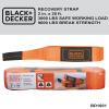 imageBLACKDECKER BDX1009 BlackOrange 14 Tow Rope with Easy Grip Handles and Steel Forged GClip Hooks 4500 lb Break StrengthRecovery Strap Light Duty