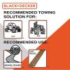imageBLACKDECKER BDX1009 BlackOrange 14 Tow Rope with Easy Grip Handles and Steel Forged GClip Hooks 4500 lb Break StrengthTow Rope