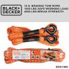 imageBLACKDECKER BDX1009 BlackOrange 14 Tow Rope with Easy Grip Handles and Steel Forged GClip Hooks 4500 lb Break StrengthTow Rope