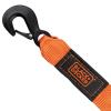imageBLACKDECKER BDX1009 BlackOrange 14 Tow Rope with Easy Grip Handles and Steel Forged GClip Hooks 4500 lb Break StrengthTow Strap