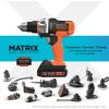 imageBLACKDECKER MATRIX 20V MAX Power Tool Kit Includes Cordless Drill 12 Attachments and Storage Case BDCDMT1212KITC1